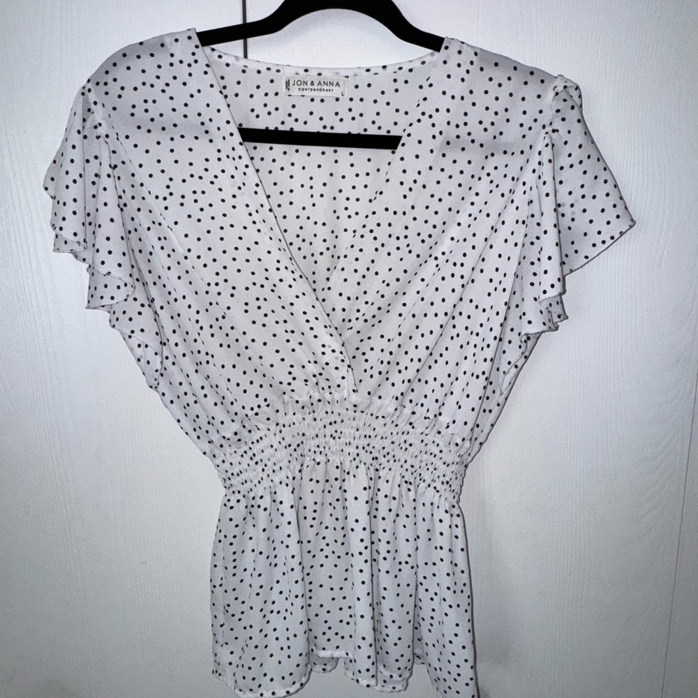 Jon & Anna Black and White Polka Dot Blouse